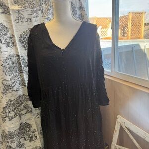 Torrid Woman’s Plus Size Black Maxi Dress 2X Witchy Stars Halloween